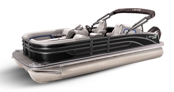 2026 Lowe Boats SS 230 DL Black Metallic Exterior Grey Upholstery with Blue Accents