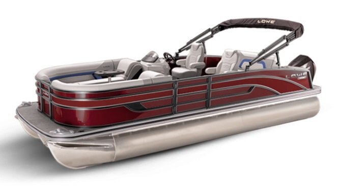 2026 Lowe Boats SS 230 DL Wineberry Metallic Exterior Grey Upholstery with Blue Accents