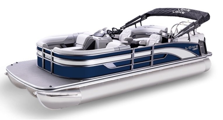 2026 Lowe Boats SS 230 WV Indigo Blue Metallic Fence w/ Black Rails w/White Custom Graphic