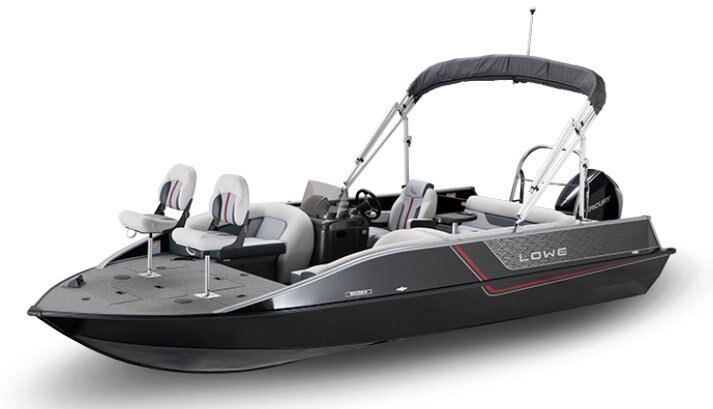 2026 Lowe Boats SD224 Black Exterior w/ Gray Furniture