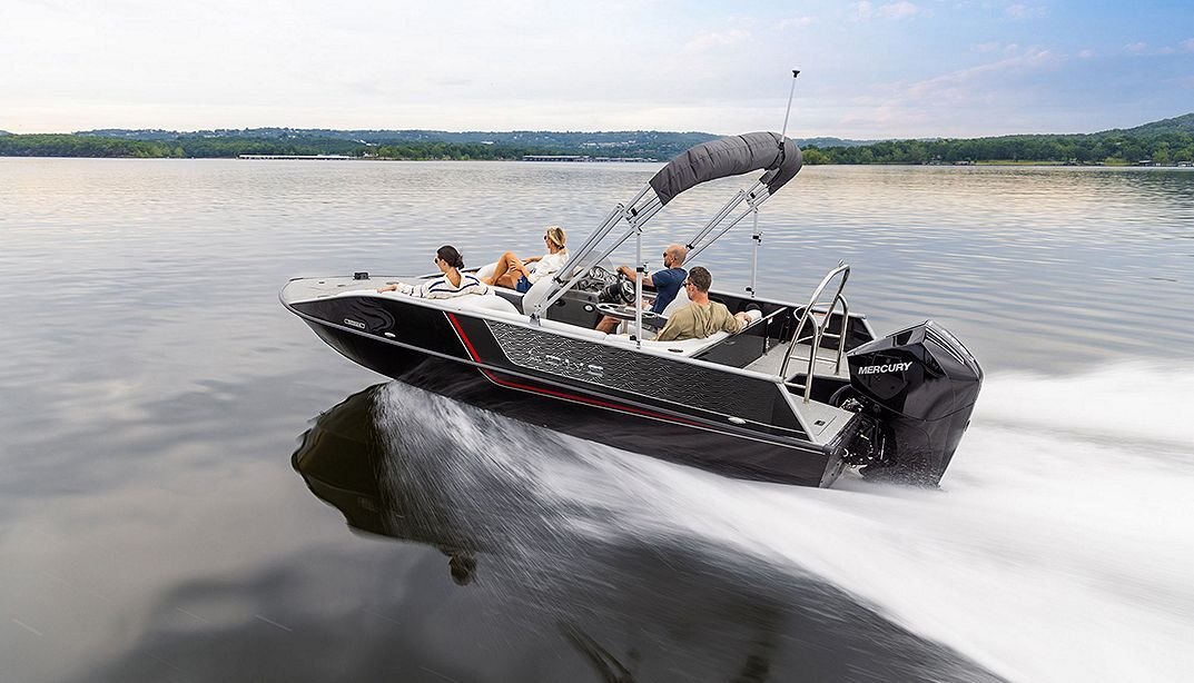 2026 Lowe Boats SD224 Black Exterior w/ Gray Furniture