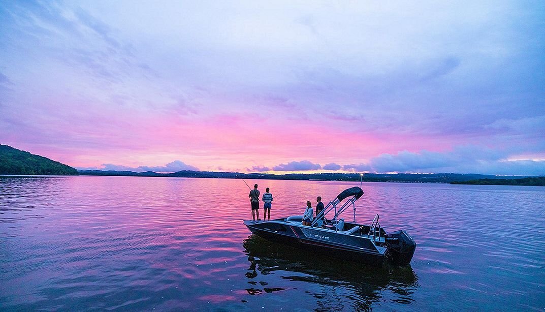 2026 Lowe Boats SD224 Black Exterior w/ Gray Furniture