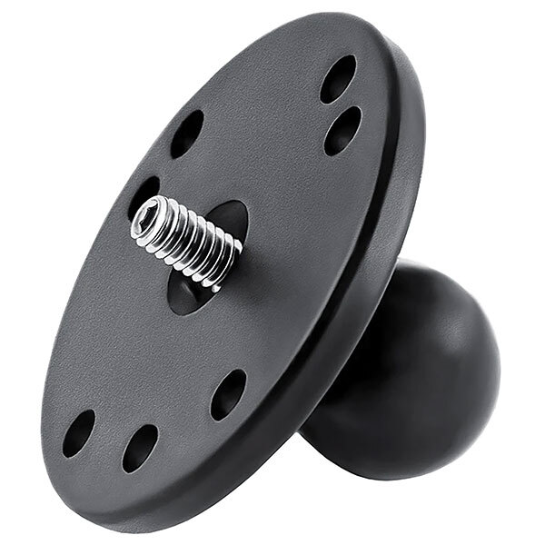 RAM Ball Adapter with Round Plate and 1/4" 20 Threaded Stud B Size (RAM B 202A)