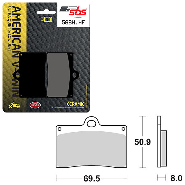 SBS HIGH POWER & NOISE REDUCTION CERAMIC BRAKE PAD (6490566108)