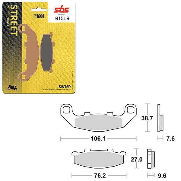 SBS PERFORMANCE LS SINTER BRAKE PAD (6260615108)