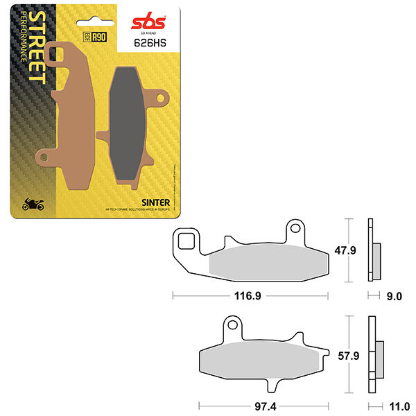 SBS PERFORMANCE HS SINTER BRAKE PAD (6250626108)