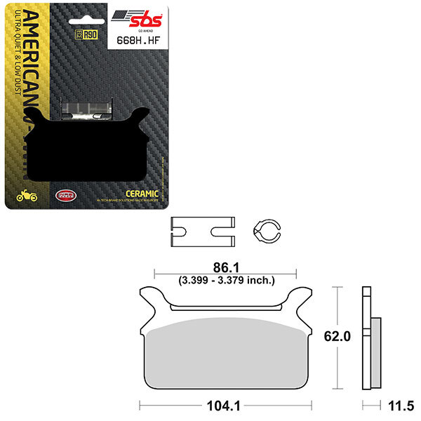 SBS HIGH POWER & NOISE REDUCTION CERAMIC BRAKE PAD (6490668108)