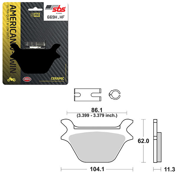 SBS HIGH POWER & NOISE REDUCTION CERAMIC BRAKE PAD (6490669108)