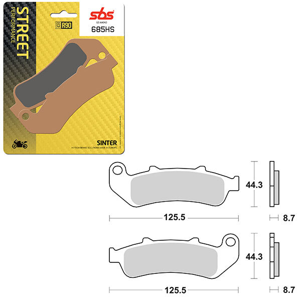 SBS PERFORMANCE HS SINTER BRAKE PAD (6250685108)