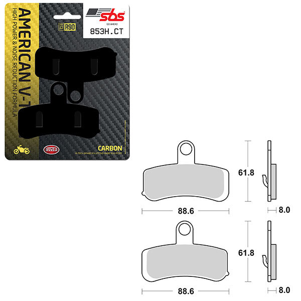 SBS HIGH POWER & NOISE REDUCTION CARBON BRAKE PAD (6510853108)