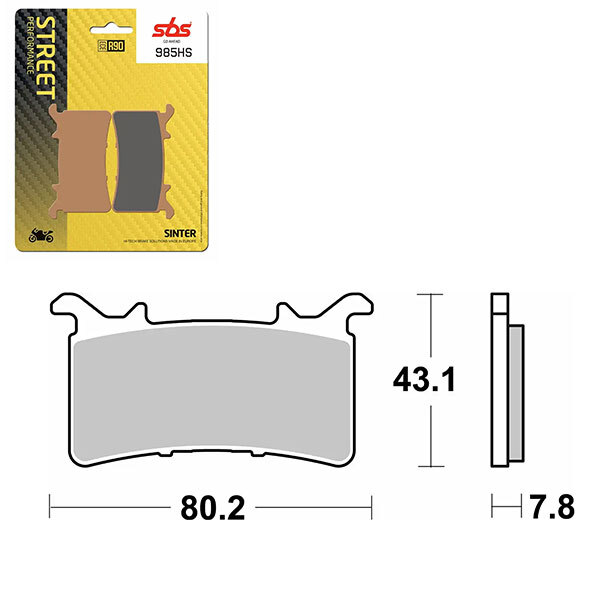 SBS PERFORMANCE HS SINTER BRAKE PAD (6250985100)