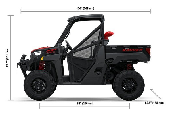 2027 Polaris® RANGER XP 1000 Mud Edition 3 Seat Onyx Black with Red Accent