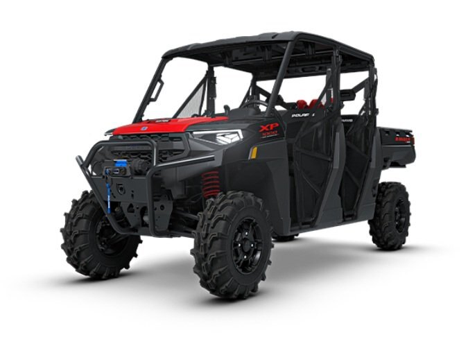 2027 Polaris® RANGER CREW XP 1000 Mud Edition 6 Seat Onyx Black with Red Accent