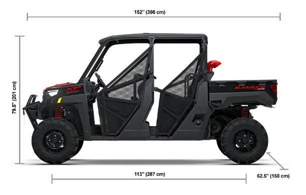2027 Polaris® RANGER CREW XP 1000 Mud Edition 6 Seat Onyx Black with Red Accent