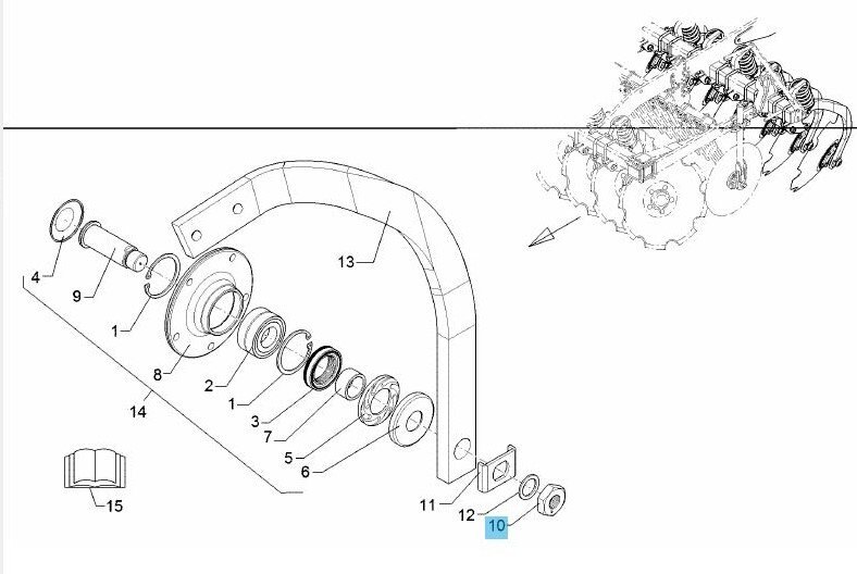 LEMKEN Rubin Disc Bearing Nut REAR ROW (LH Thread)