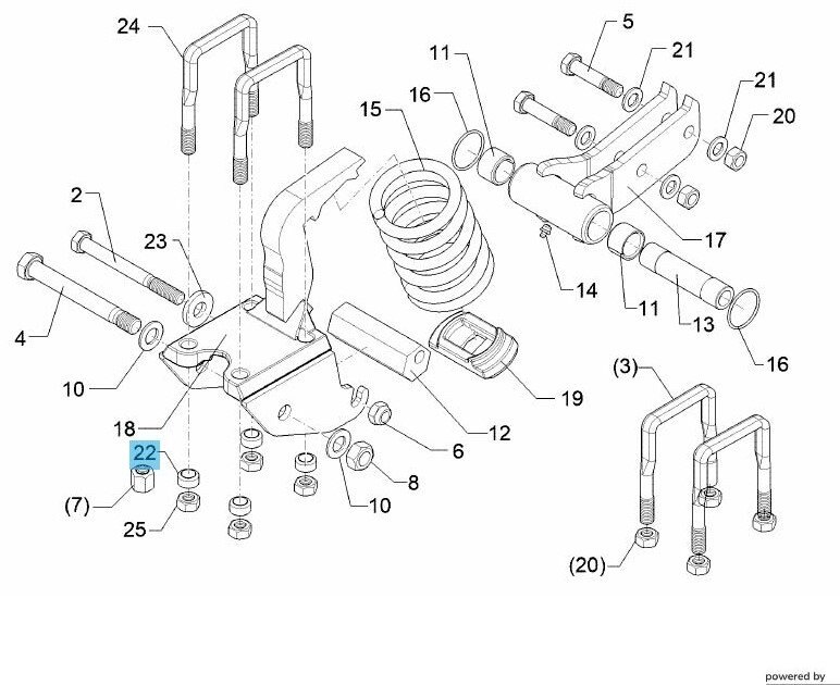 LEMKEN Rubin Stalk Bracket Tapered Washer for U Bolt