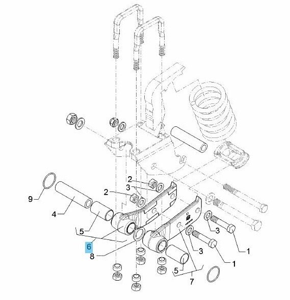 LEMKEN Rubin Stalk Bracket Bearing Right Side (Marked 41210100)