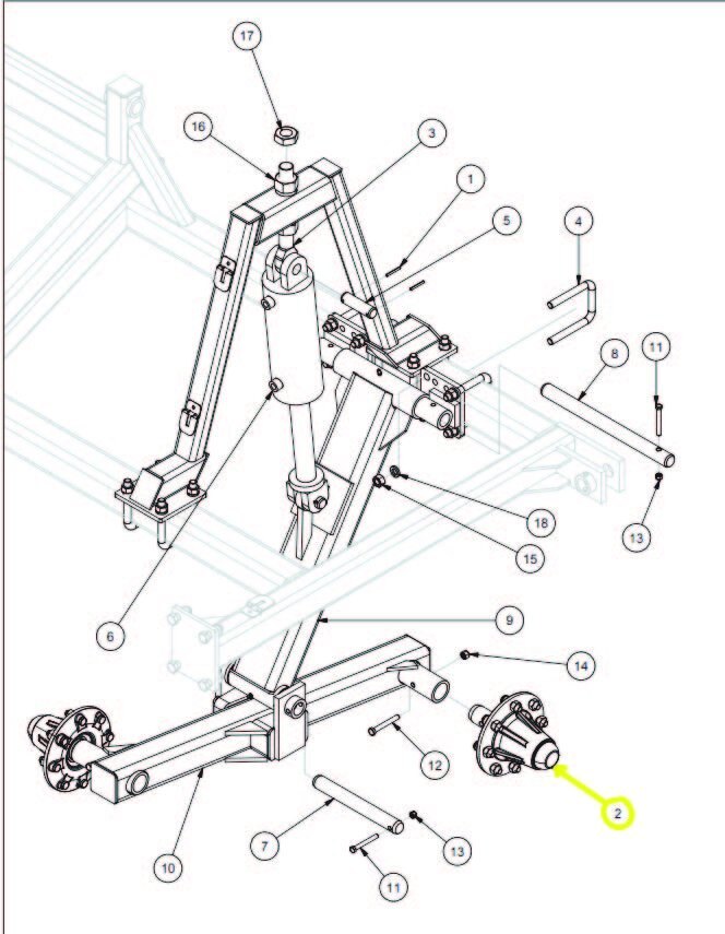 SUMMERS Hub HD812 Assembly Hub & Axle 2"