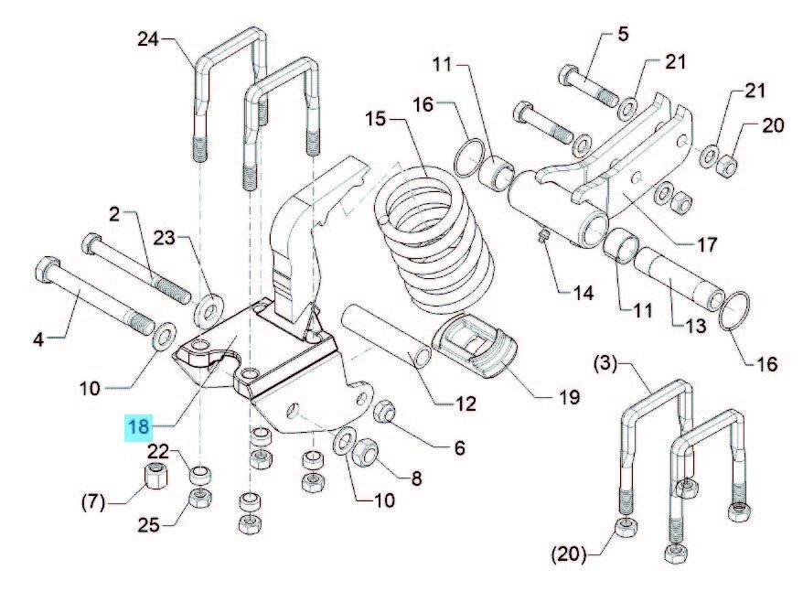 LEMKEN Rubin Stalk Bracket Bracket Standard U Bolt Style