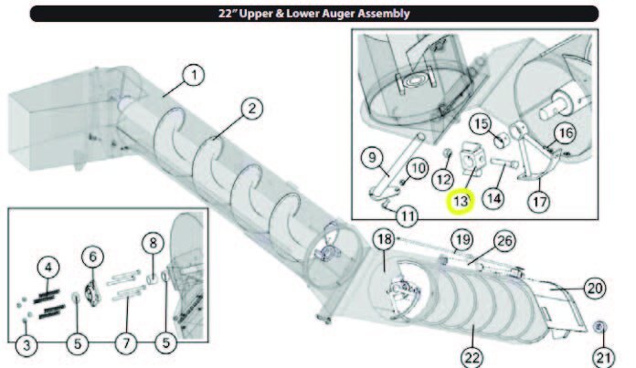 J&M Auger Drive Dog 22" Augers (JM0002919)