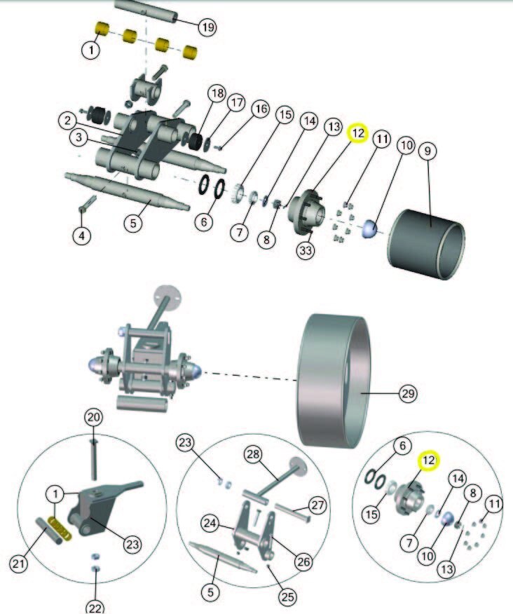 J&M G848 Hub Oil Bath Hub w/ Studs, Nuts & Races