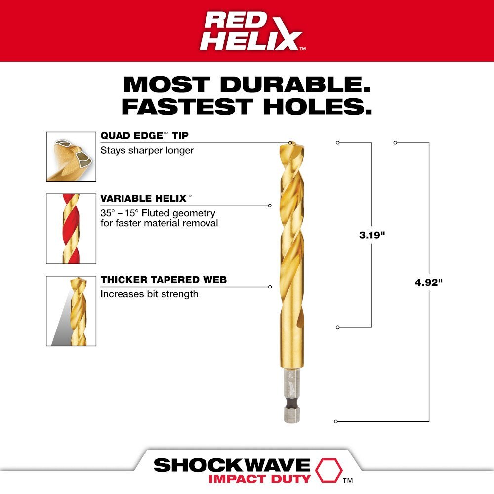 7/16 in. Titanium SHOCKWAVE™ Drill Bit