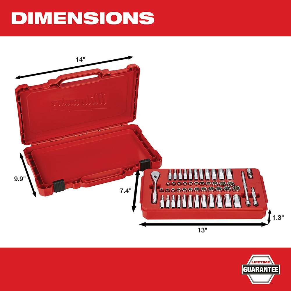 1/4 in. Drive 50 pc. Ratchet & Socket Set SAE & Metric