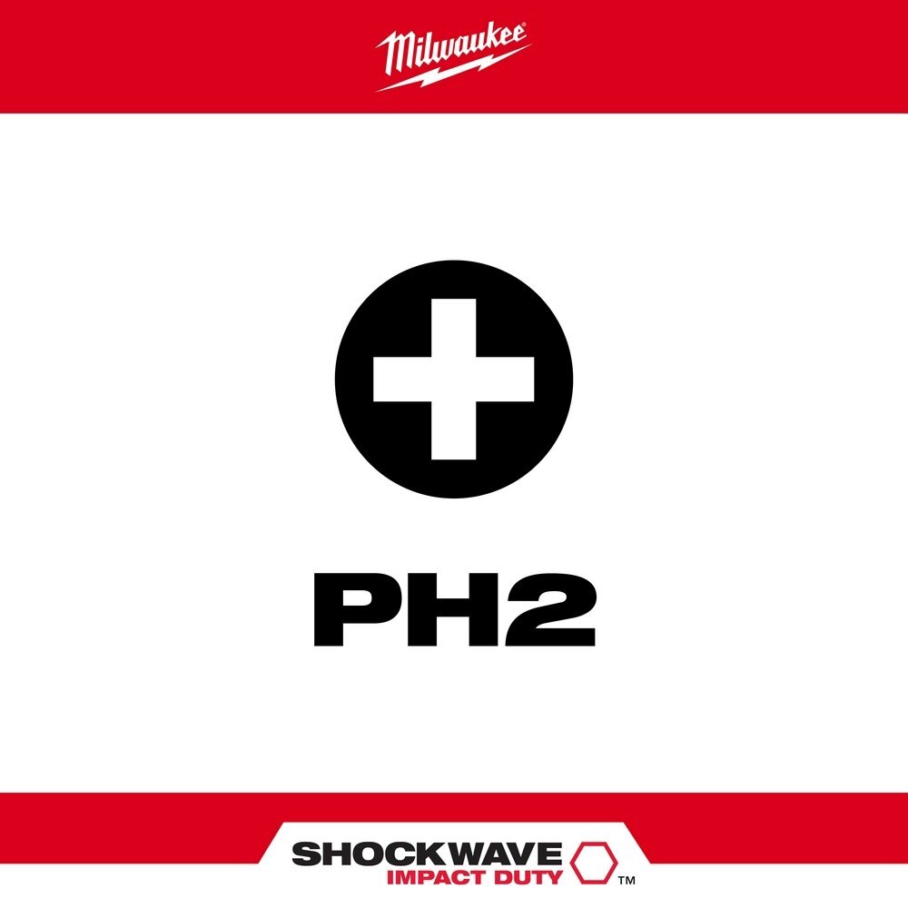 SHOCKWAVE™ 2 in. Impact Phillips #2 Power Bits 5PK