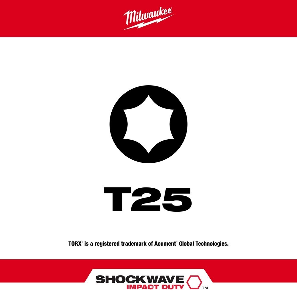 SHOCKWAVE™ 2 in. Impact Torx® T25 Power Bits 5PK