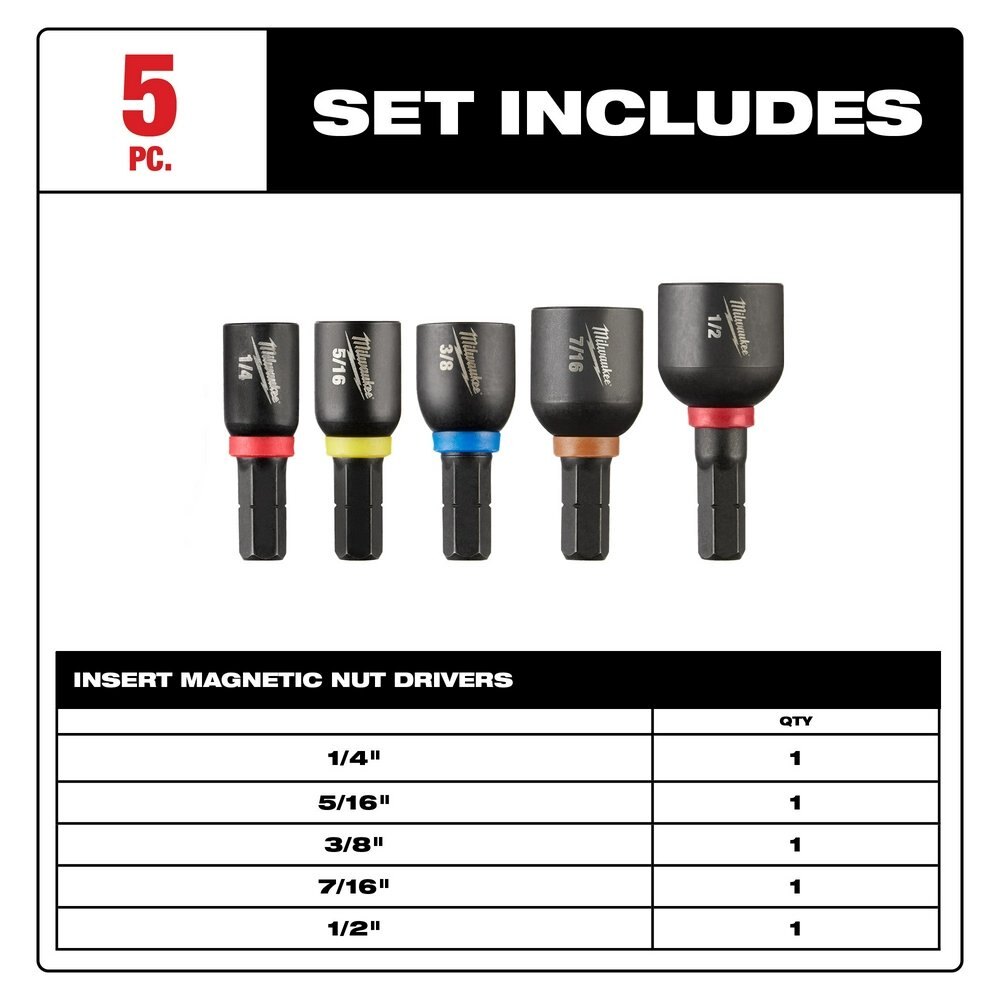 SHOCKWAVE Impact Duty™ Insert Magnetic Nut Driver Set 5PC