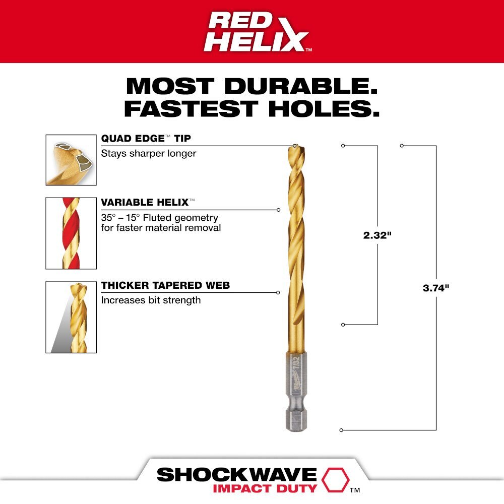 7/32 in. Titanium SHOCKWAVE™ Drill Bit