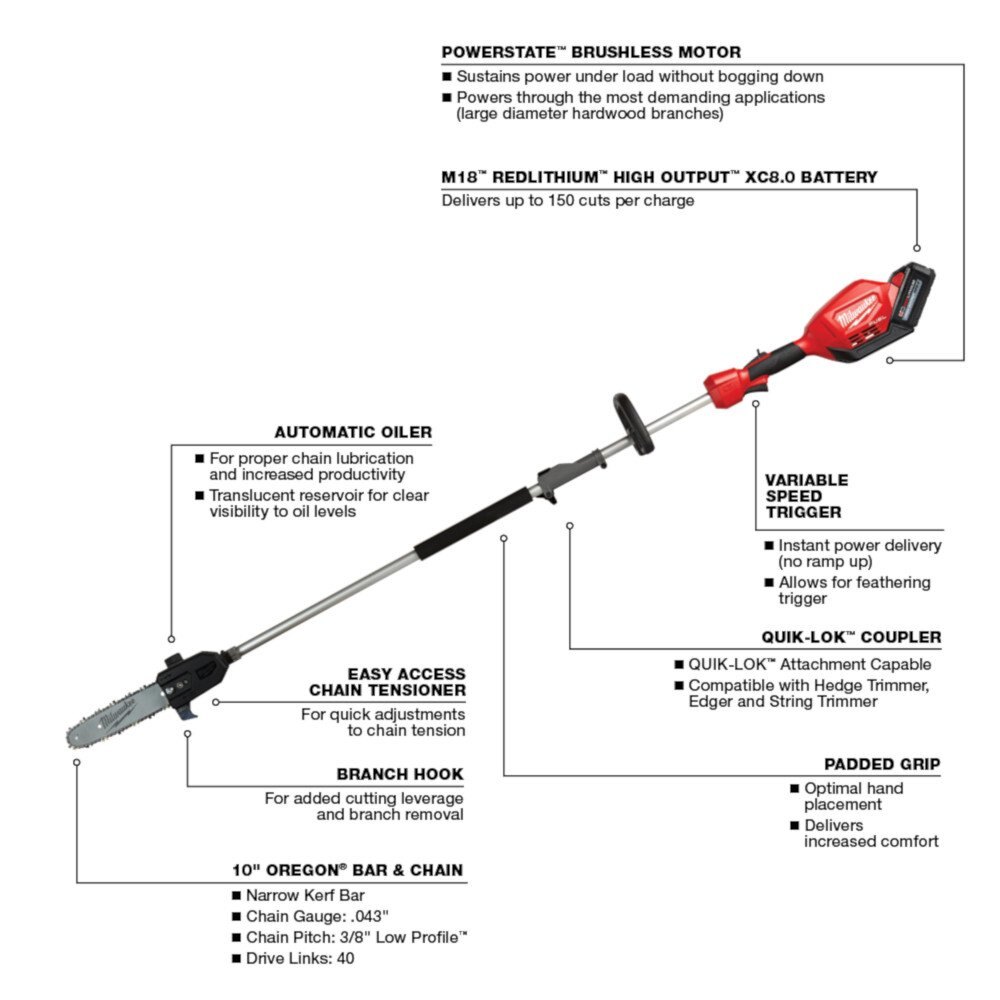 M18 FUEL™ 10 Pole Saw Kit w/ QUIK LOK™