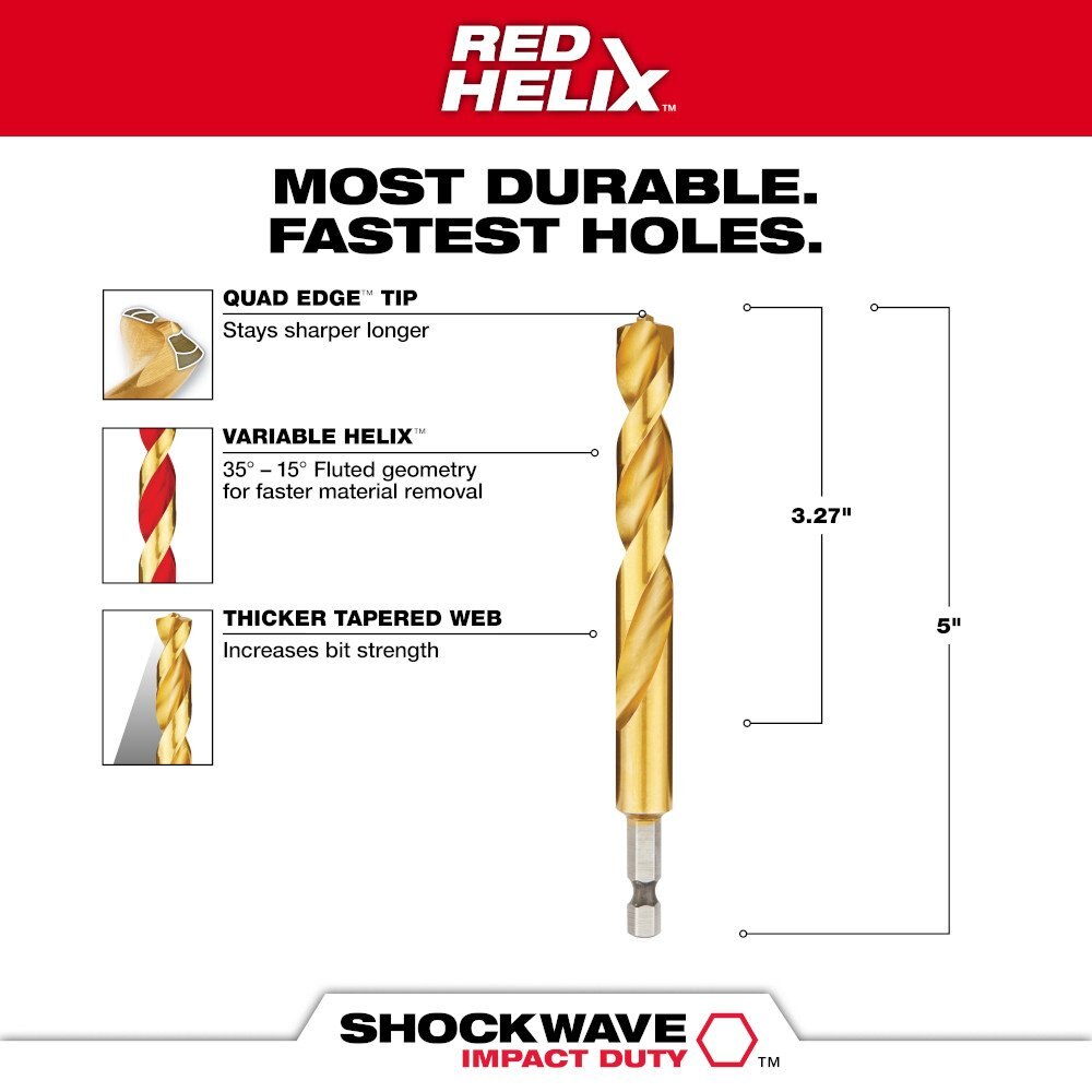 15/32 in. Titanium SHOCKWAVE™ Drill Bit