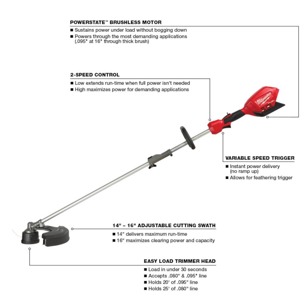 M18 FUEL™ String Trimmer with QUIK LOK™ Attachment Capability