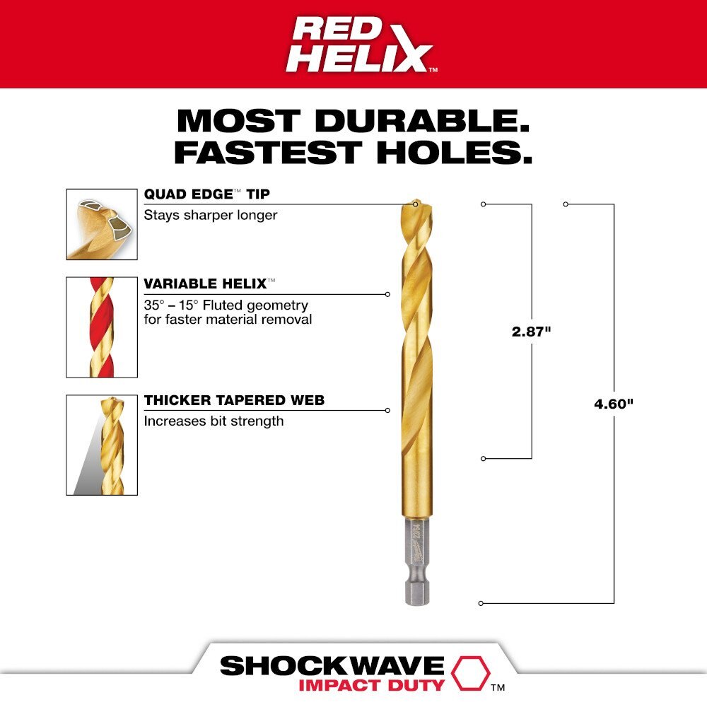 23/64 in. Titanium SHOCKWAVE™ Drill Bit