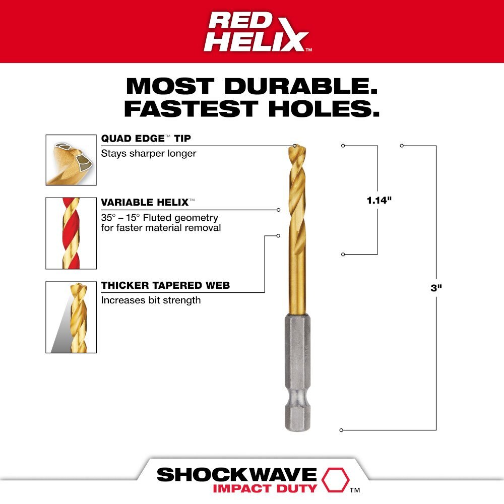 3/16 in. Titanium SHOCKWAVE™ Drill Bit