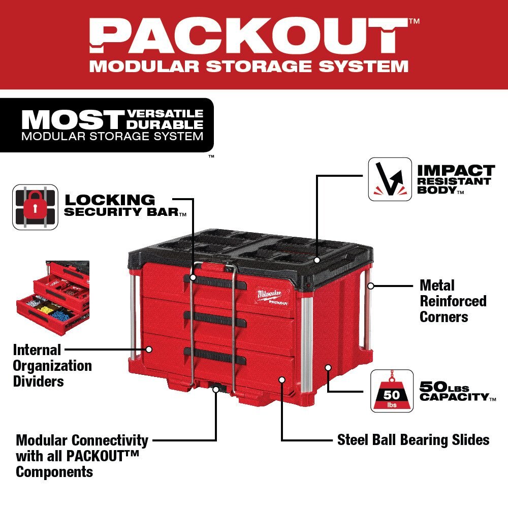 PACKOUT™ 3 Drawer Tool Box