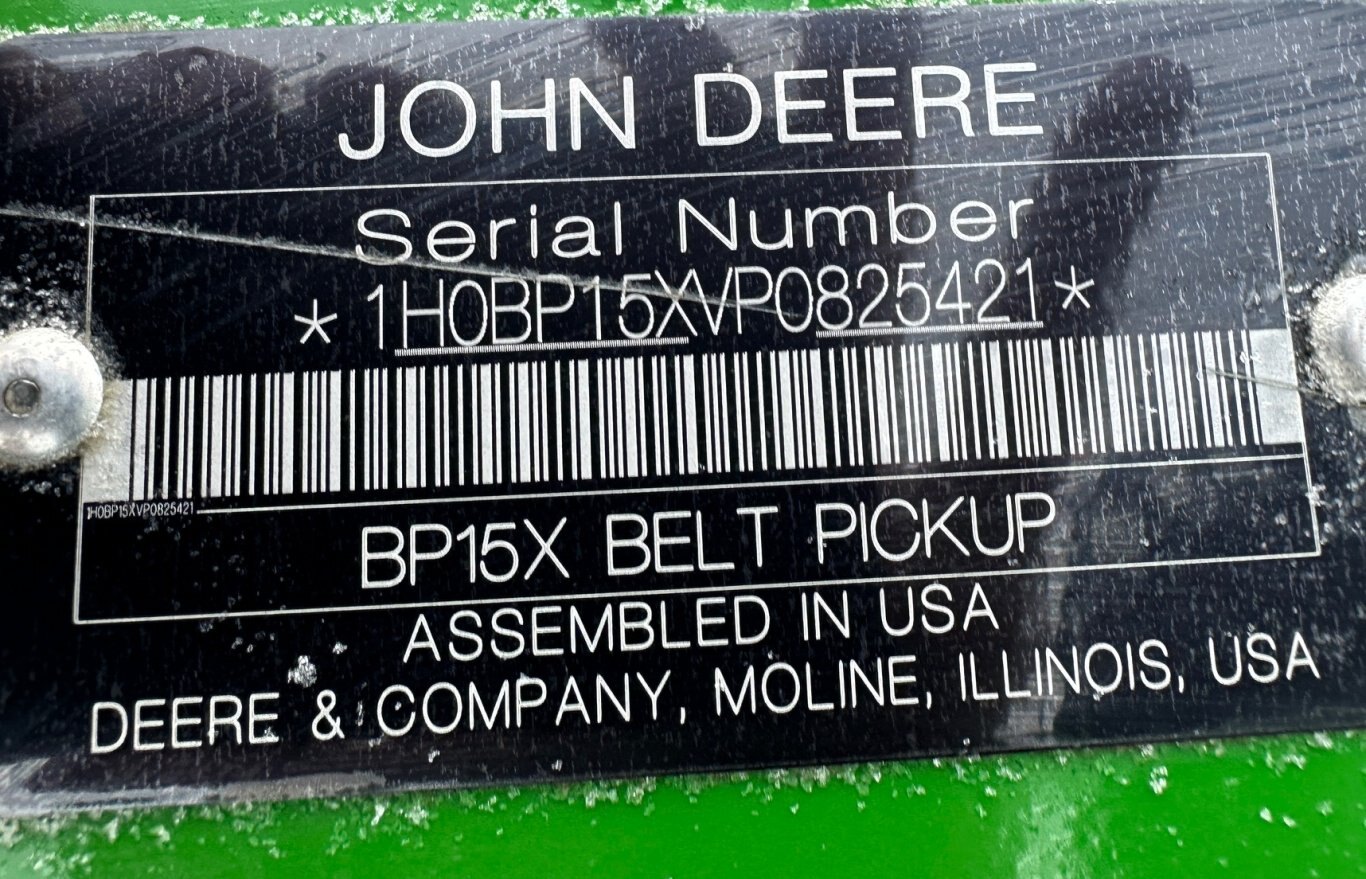 As new, 2023 John Deere BP15 P/U Header