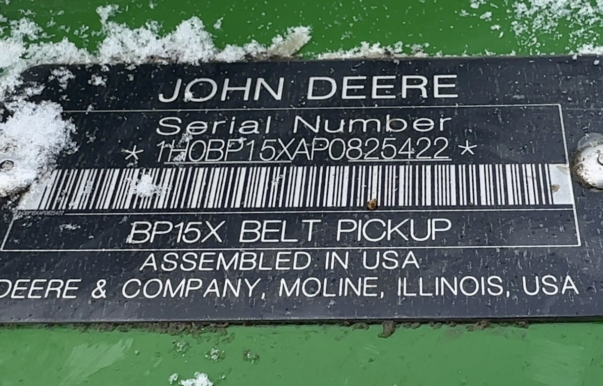 As new, 2023 John Deere BP15 P/U Header