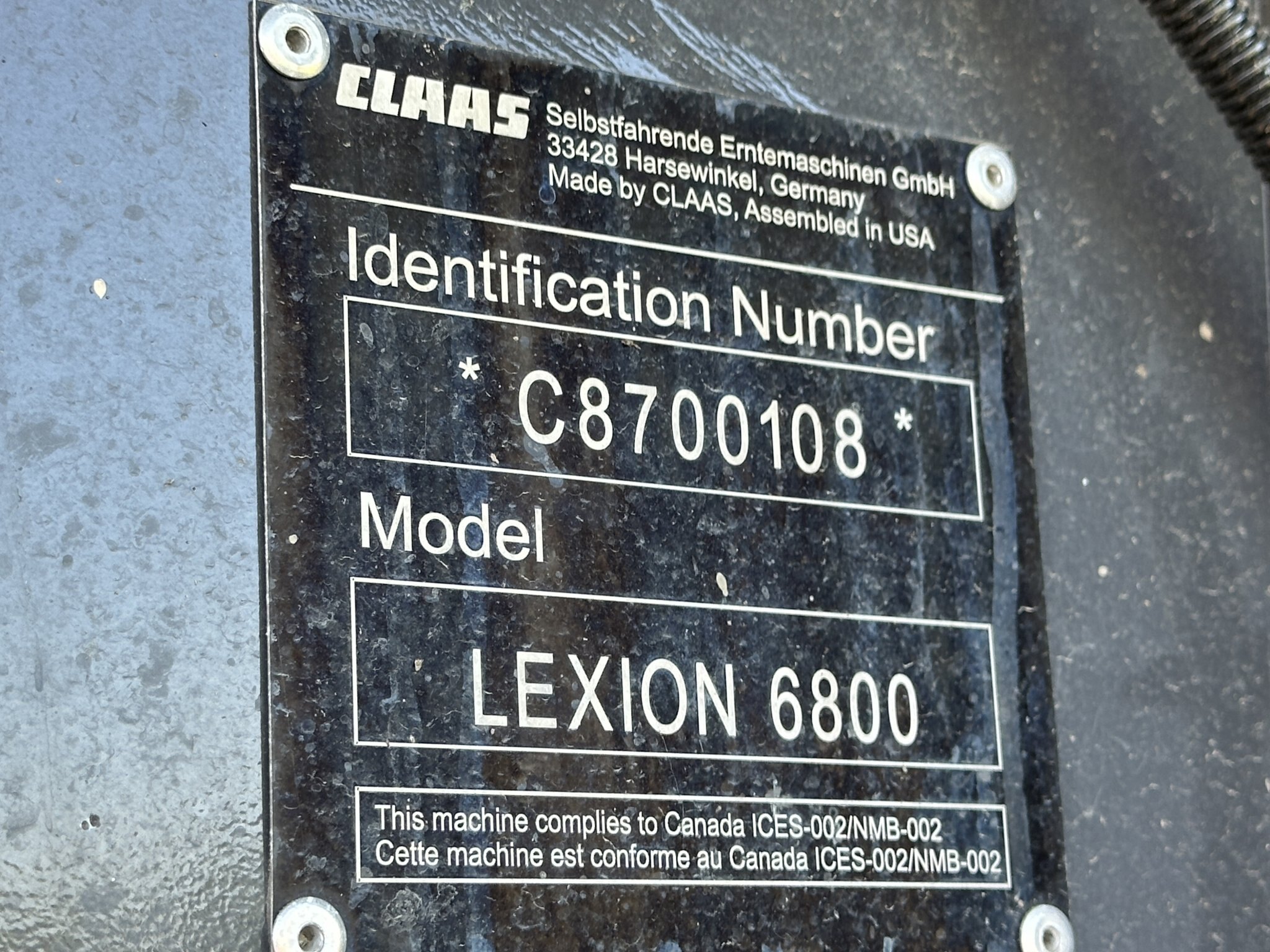 2023 CLAAS LEXION 6800 Combine, New, 153 Hrs