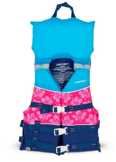 O'Brien Youth Nylon Life Jacket w/ Collar - Pink