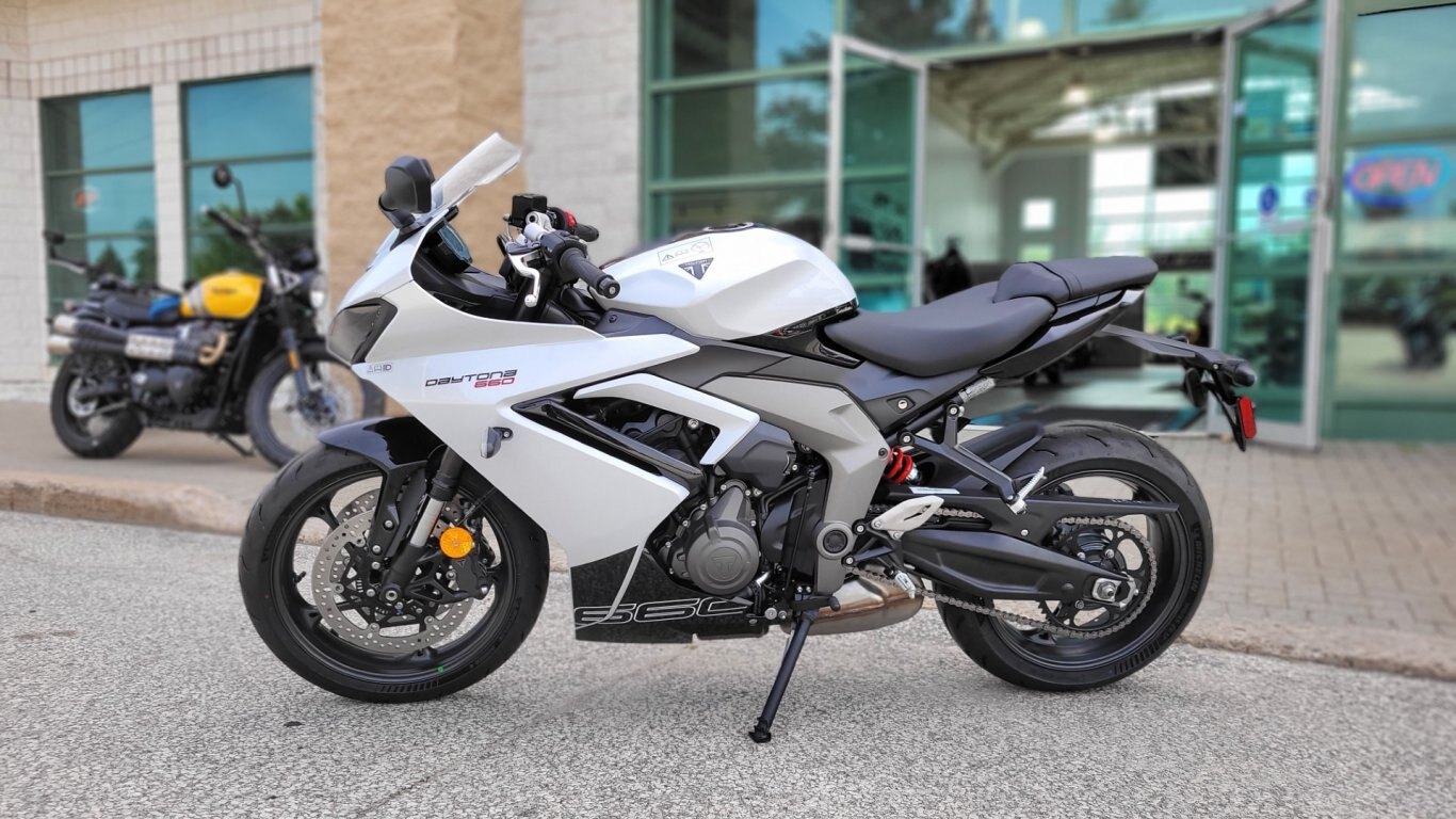 2024 Triumph DAYTONA 660 SNOWDONIA WHITE / SAPPHIRE BLACK