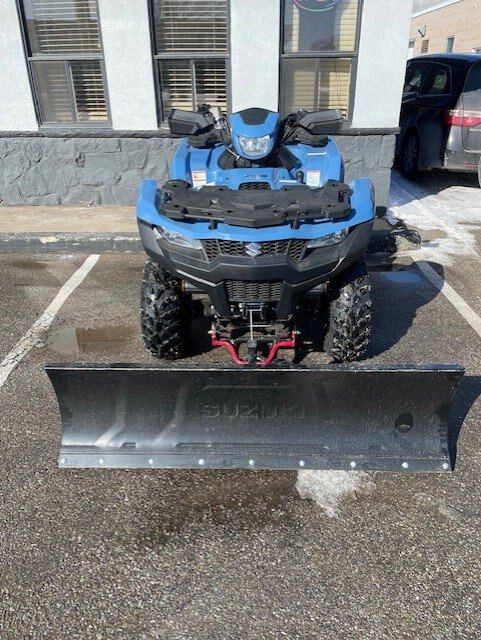 2025 Suzuki KingQuad 750XPZ Armoured Blue Grey, Mag Wheels with PLOW KIT