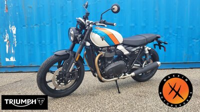 2025 Triumph NEW SPEED TWIN 900 Pure White/Maui Blue/Tangerine Orange