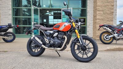 2026 Triumph SCRAMBLER 400 X Aluminum / Baja Orange