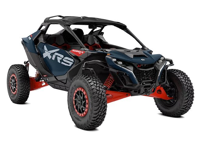 2025 Can Am Maverick R X RS with Smart Shox Dusty Navy & Legion Red