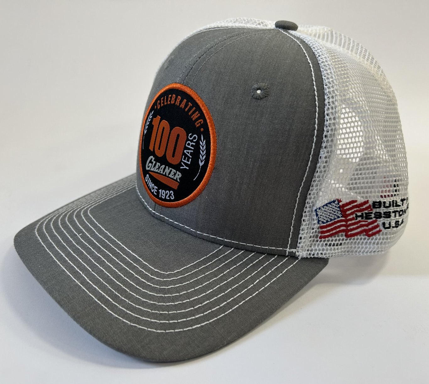 Grey Gleaner 100 Year Special Edition Hat White Mesh Back