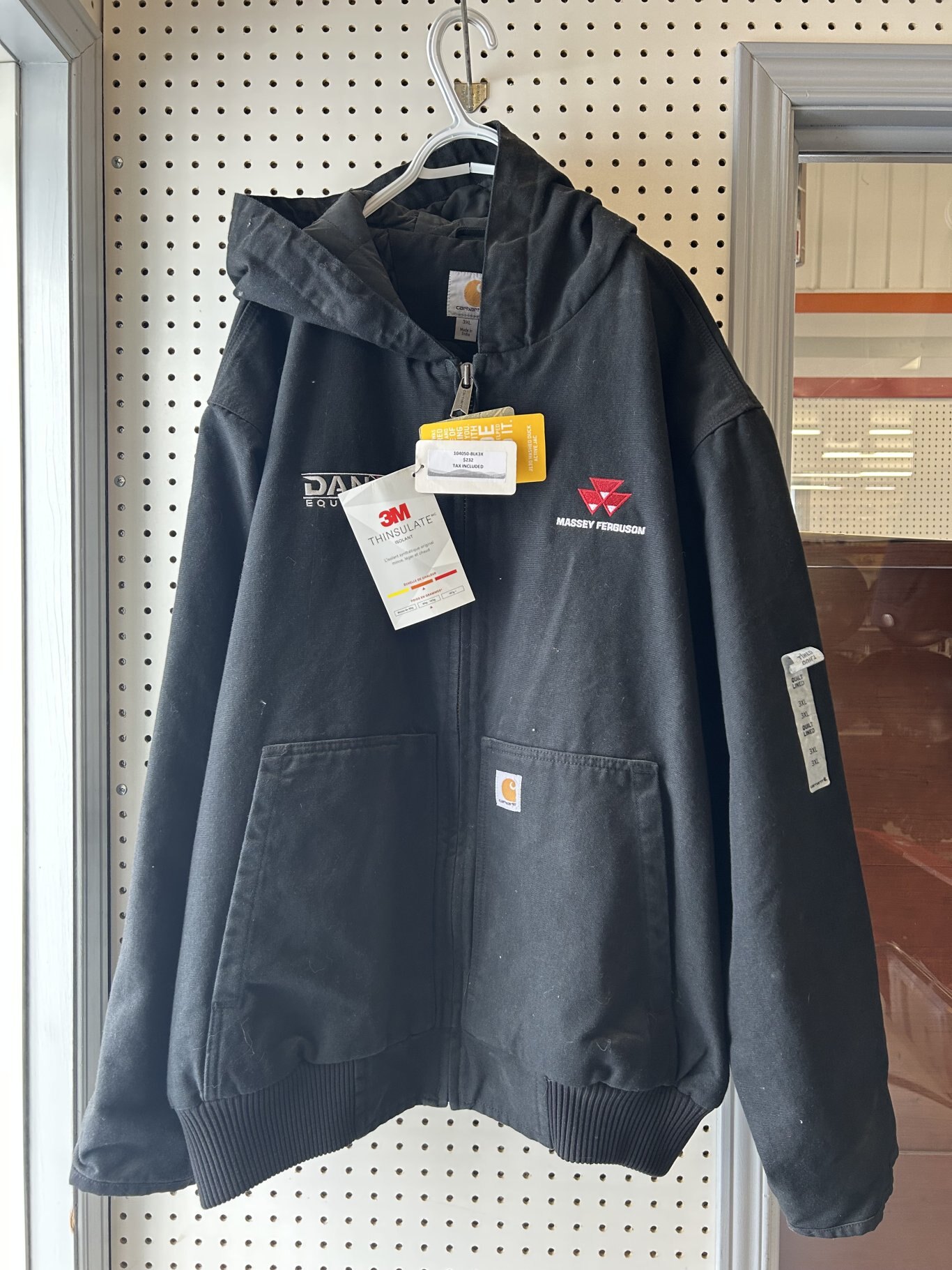 Black Carhartt Massey Ferguson Washed Duck Jacket