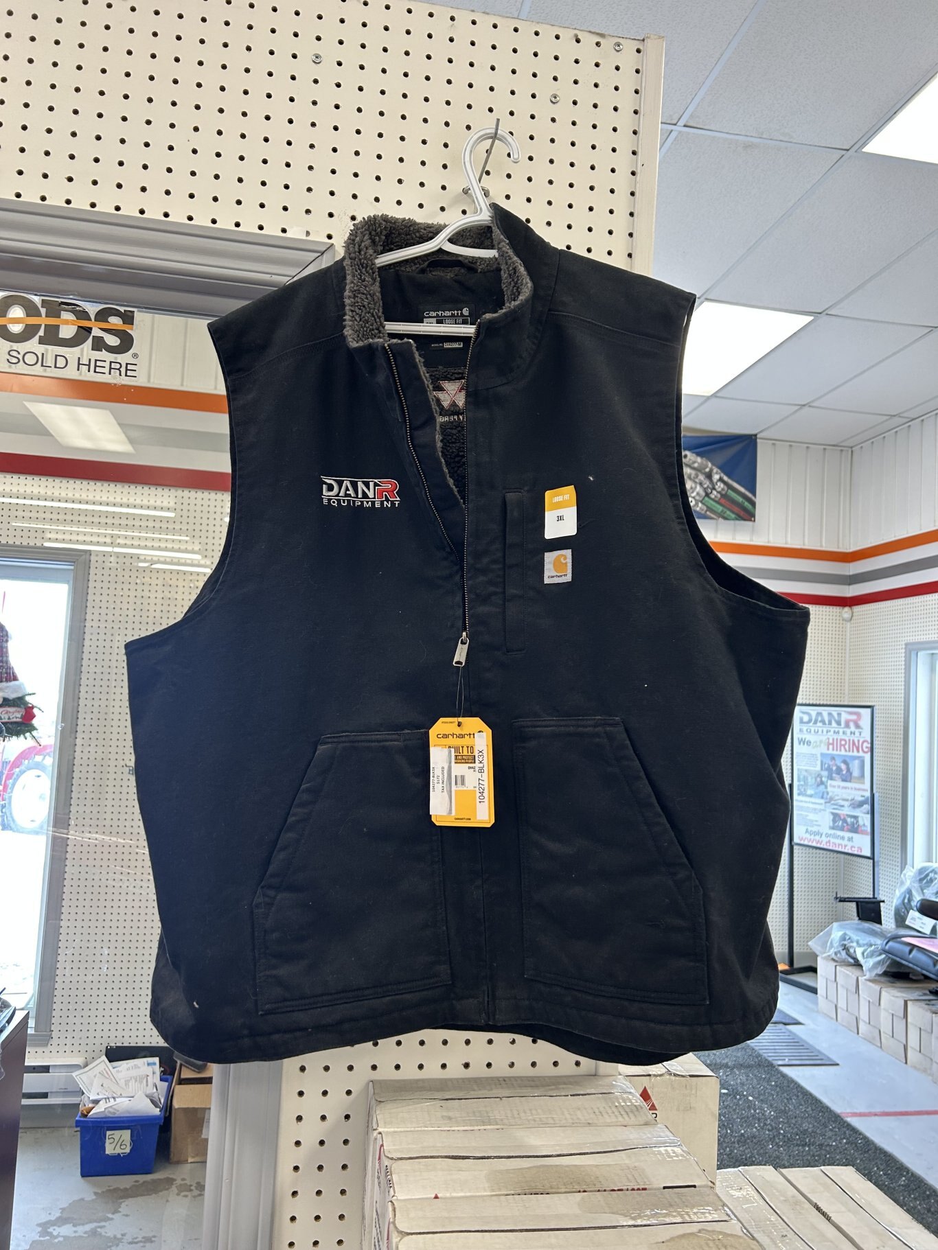 Black DanR Carhartt Sherpa Lined Mock Neck Vest