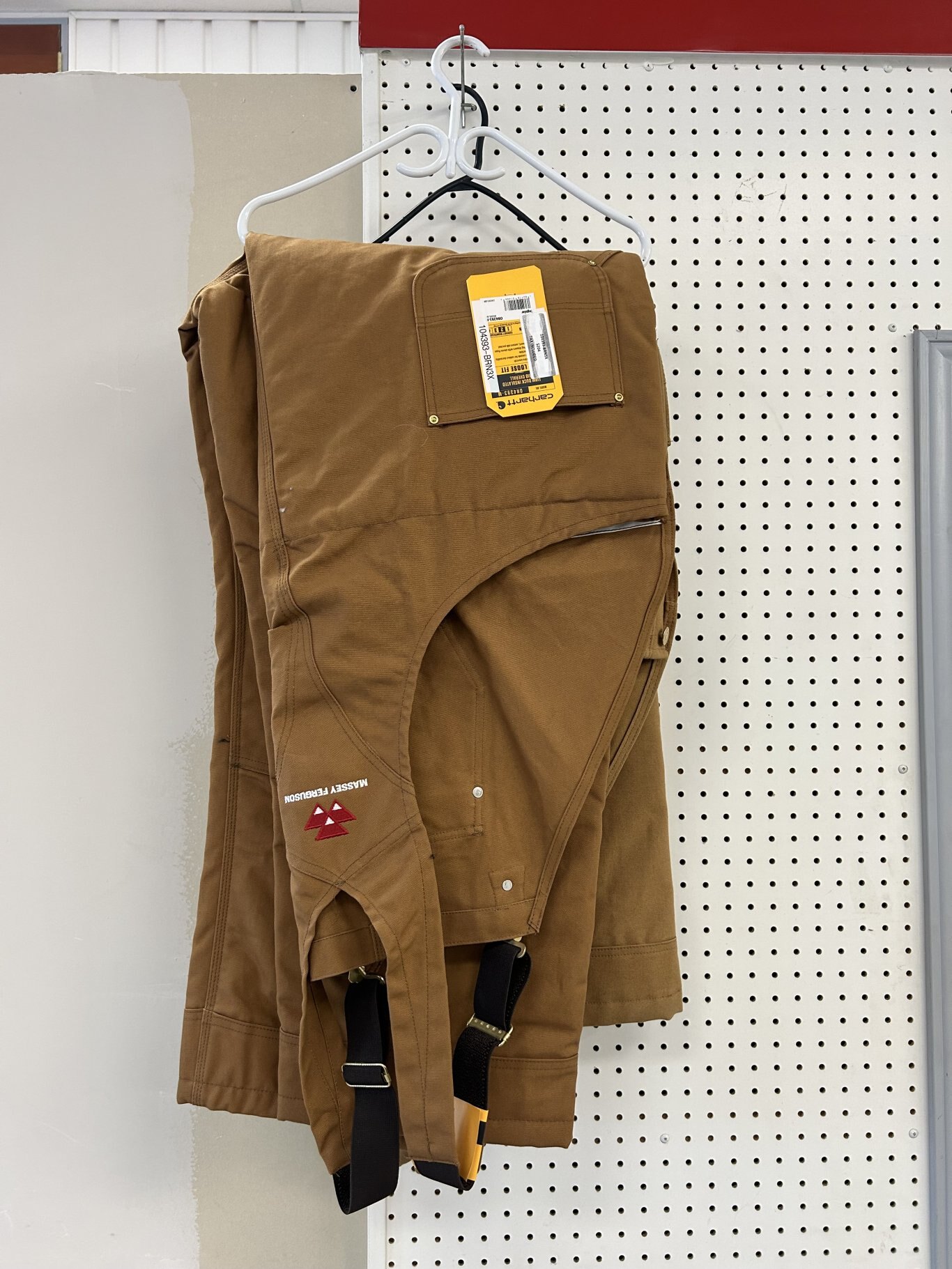 Brown Carhartt Massey Ferguson Duck Insulated Bib Overalls